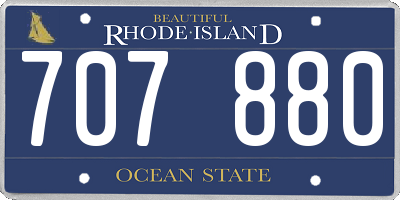 RI license plate 707880