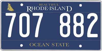 RI license plate 707882