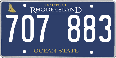 RI license plate 707883