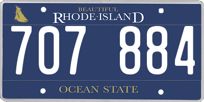 RI license plate 707884