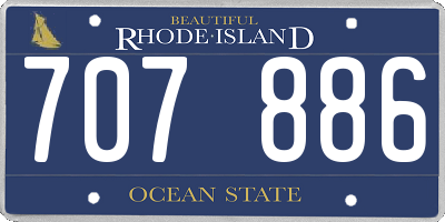 RI license plate 707886