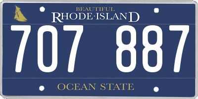 RI license plate 707887
