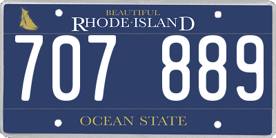 RI license plate 707889