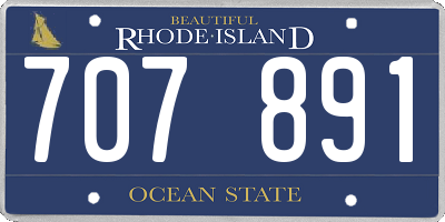 RI license plate 707891