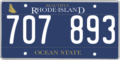 RI license plate 707893