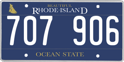 RI license plate 707906