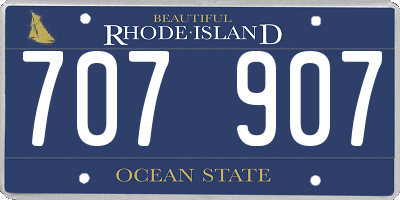 RI license plate 707907