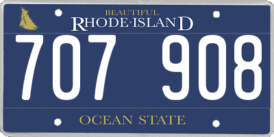 RI license plate 707908