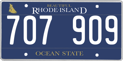 RI license plate 707909