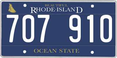 RI license plate 707910