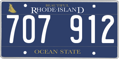 RI license plate 707912