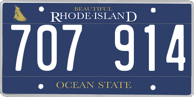 RI license plate 707914