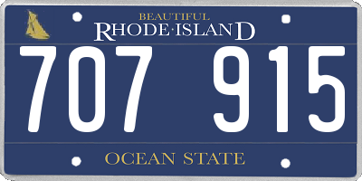 RI license plate 707915