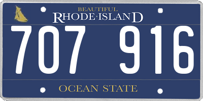 RI license plate 707916