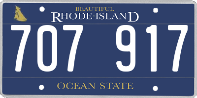 RI license plate 707917