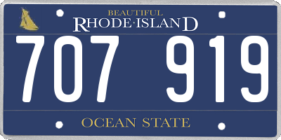 RI license plate 707919