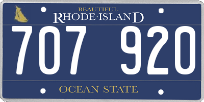 RI license plate 707920