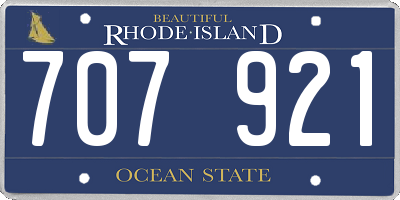 RI license plate 707921