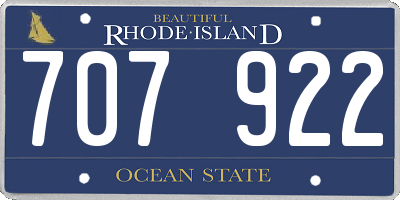 RI license plate 707922