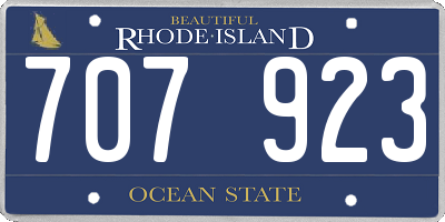 RI license plate 707923
