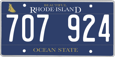 RI license plate 707924