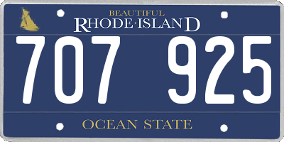 RI license plate 707925