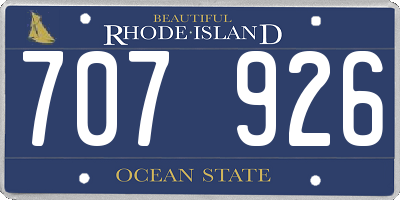 RI license plate 707926