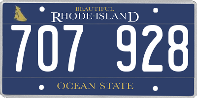 RI license plate 707928