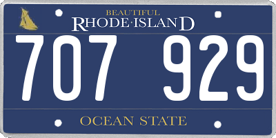 RI license plate 707929