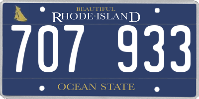 RI license plate 707933