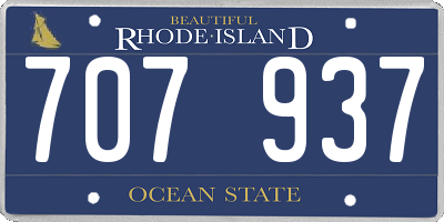 RI license plate 707937