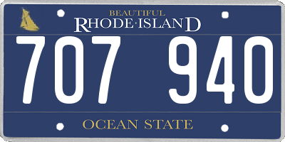 RI license plate 707940