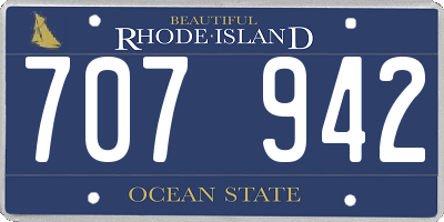 RI license plate 707942