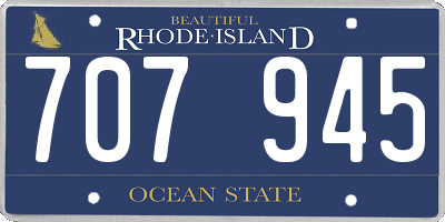 RI license plate 707945