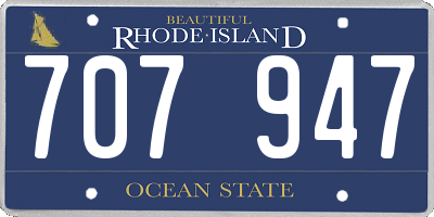 RI license plate 707947