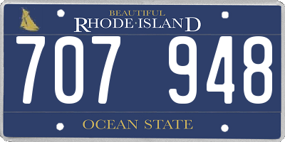 RI license plate 707948