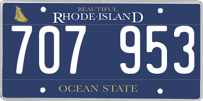 RI license plate 707953
