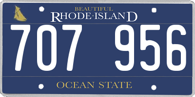 RI license plate 707956