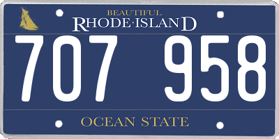 RI license plate 707958