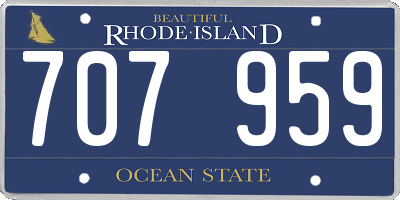 RI license plate 707959