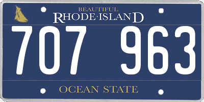 RI license plate 707963