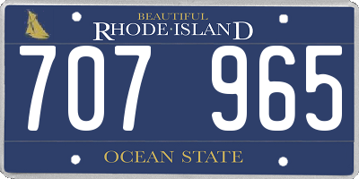 RI license plate 707965