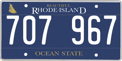 RI license plate 707967