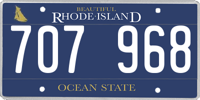 RI license plate 707968