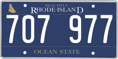 RI license plate 707977