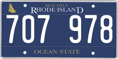 RI license plate 707978