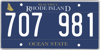 RI license plate 707981