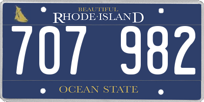 RI license plate 707982