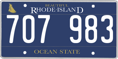 RI license plate 707983