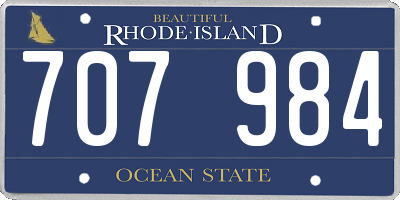 RI license plate 707984